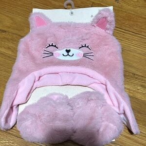 Cute Pink Cat Ear Hat and Booties